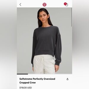 Lulu lemon cropped sweat shirt